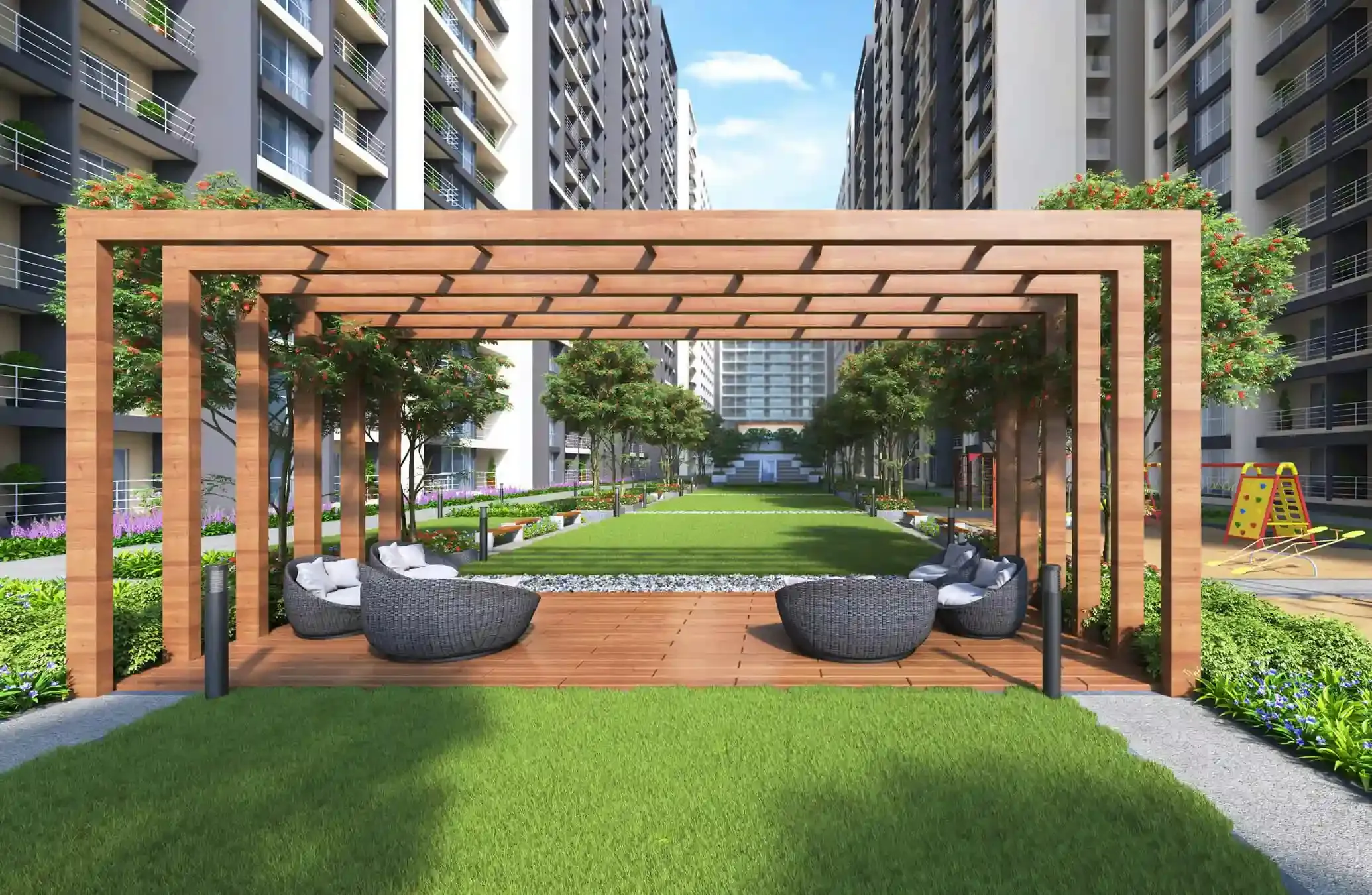 BramhaCorp The Collection Kalyani Nagar - podium amenity view