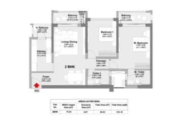 Godrej Elaris 2 BHK floor plan