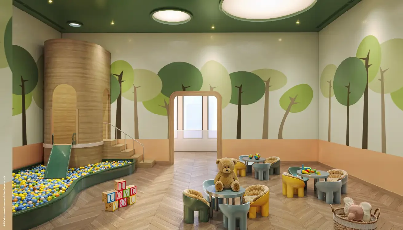 Godrej Elaris crèche and toddler play room with soft play area