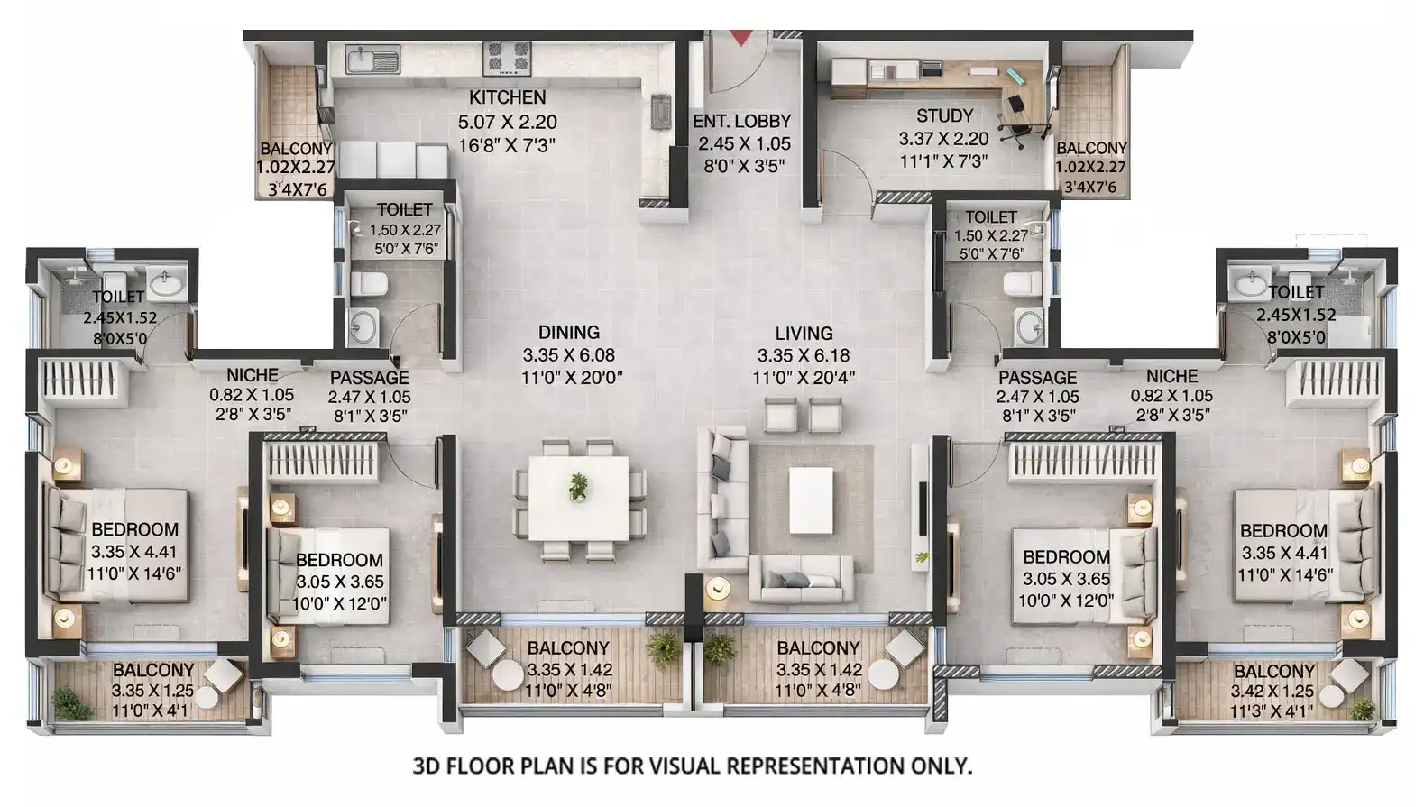 Godrej Emerald Waters 4 BHK floor plan
