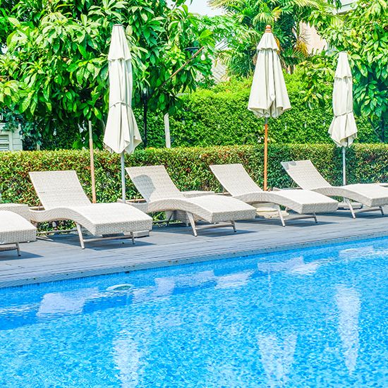 Godrej Emerald Waters - half-Olympic infinity swimming pool on the podium