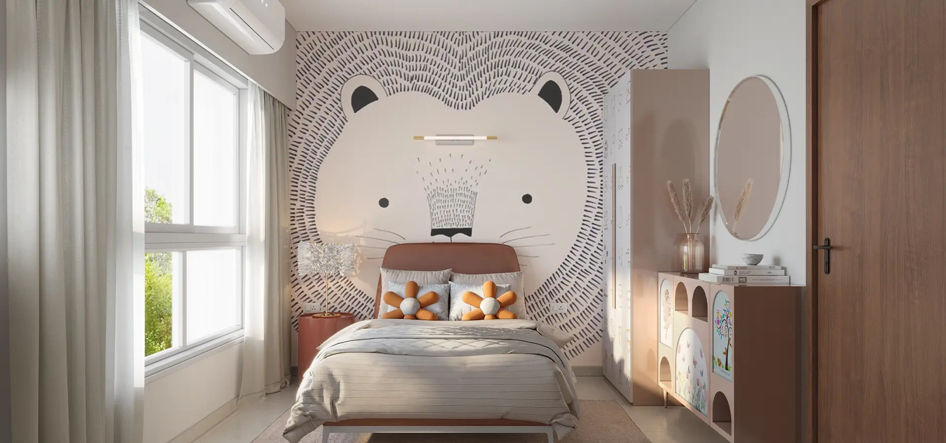 Godrej Emerald Waters - sample apartment interior with balcony view