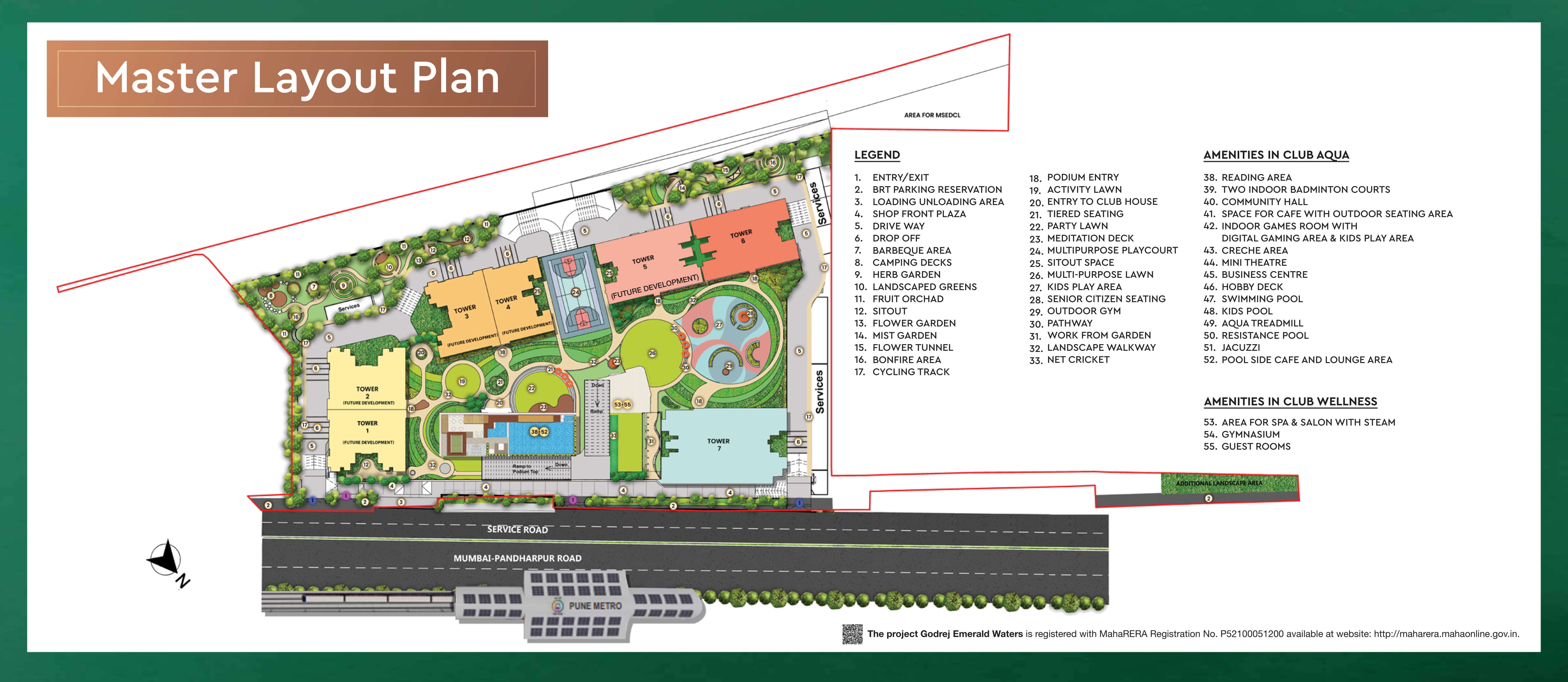 Godrej Emerald Waters - master plan and site layout across 9.61 acres