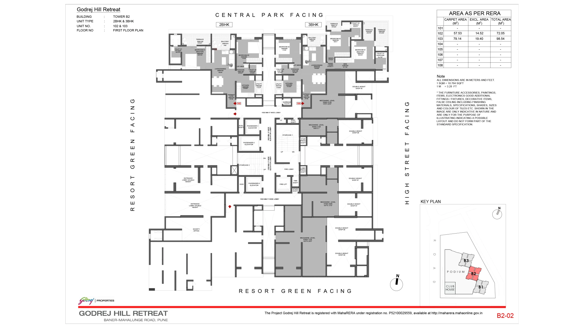 Godrej Hill Retreat Typical floor plate floor plan