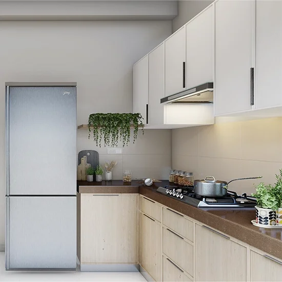 Godrej Hill Retreat kitchen with built-in storage and integrated appliances