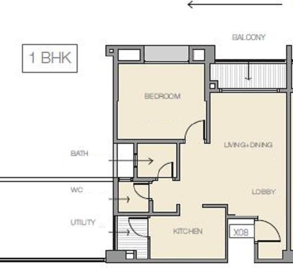 Godrej Prana 1 BHK floor plan