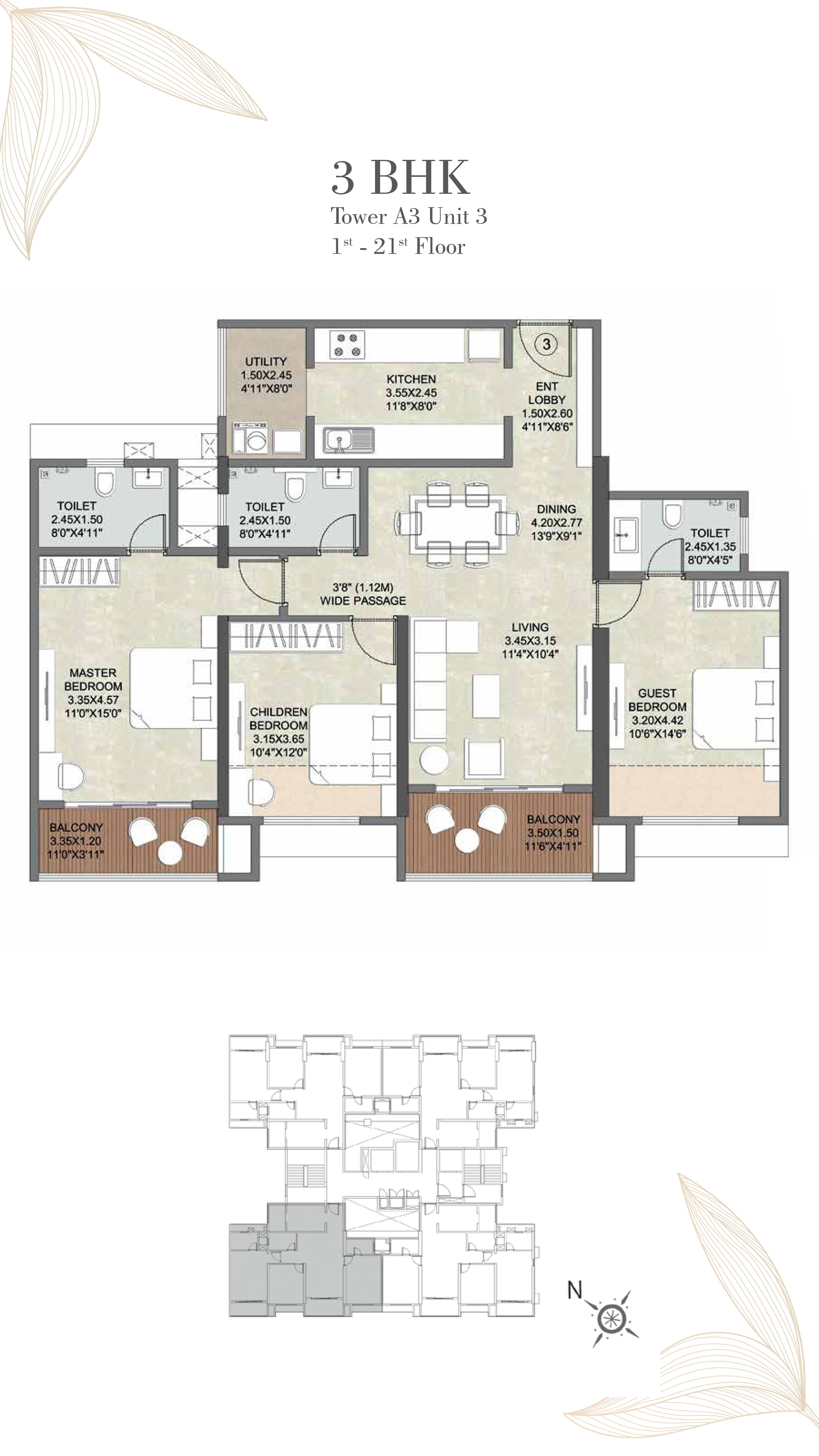 Kalpataru Jade Skyline brochure layout and floor plan details
