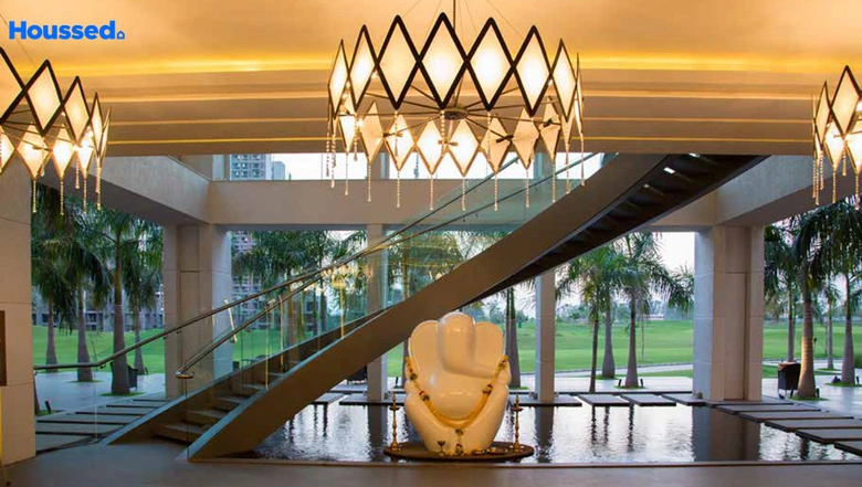 Lodha Belmondo residential towers with Sahyadri hills backdrop