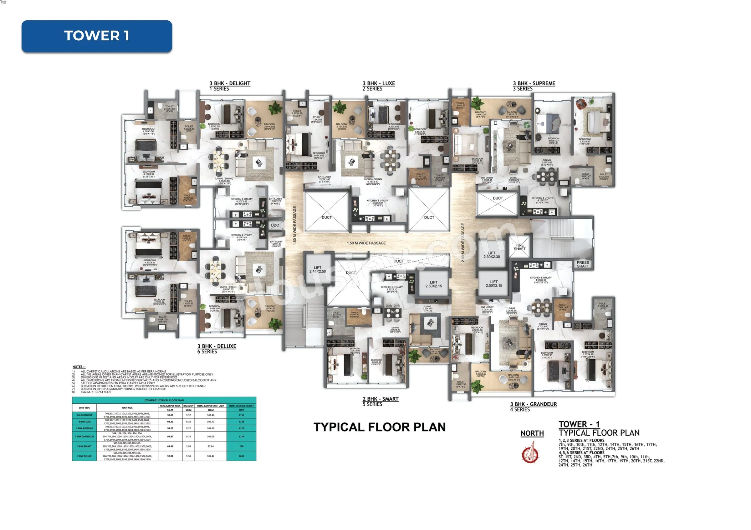 Majestique Evolvus 3 BHK floor plan