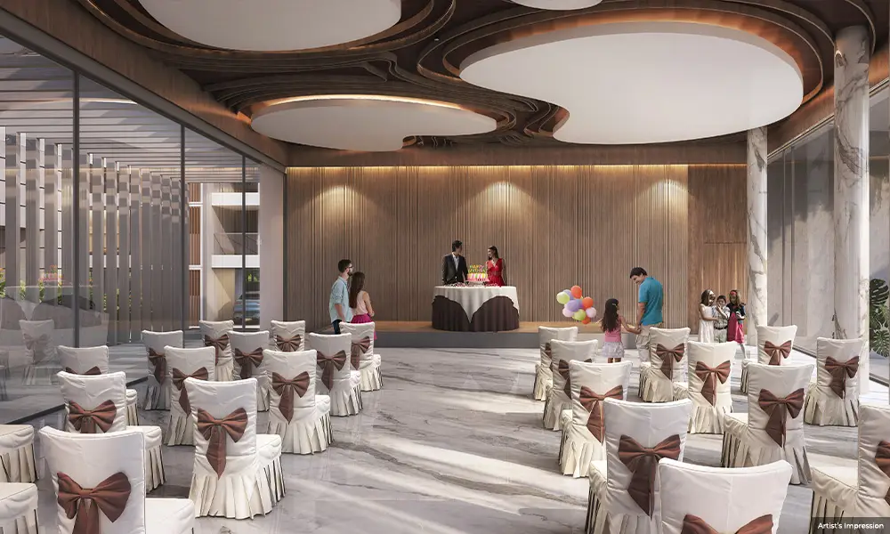 Majestique Evolvus banquet hall set for a private function