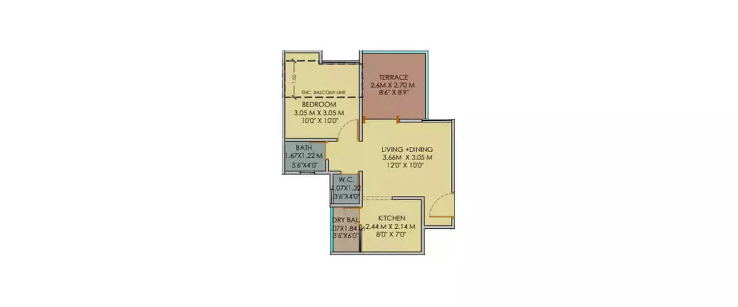 Majestique Venice 2 BHK floor plan