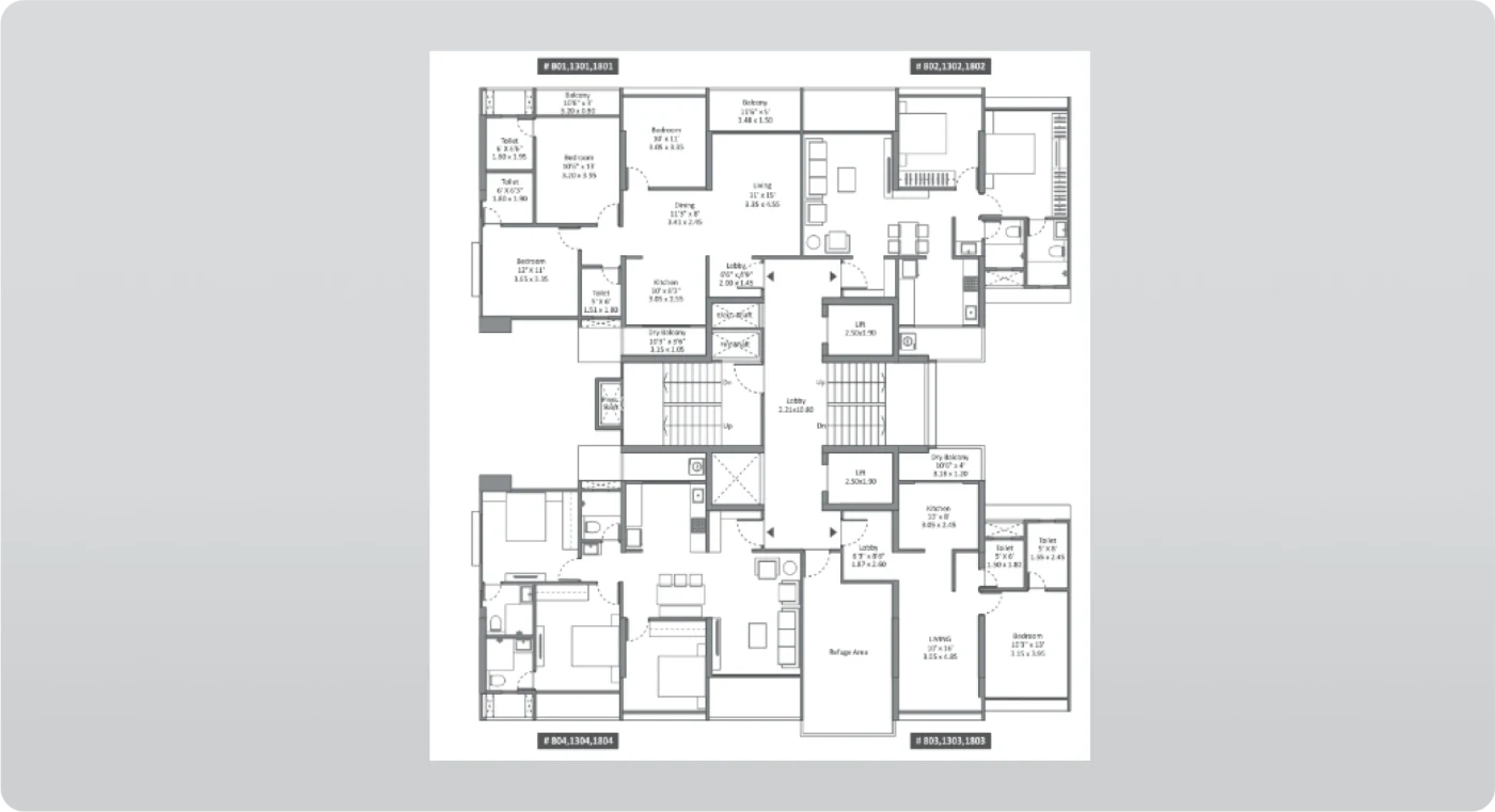 Mantra Magnus Typical floor plate floor plan
