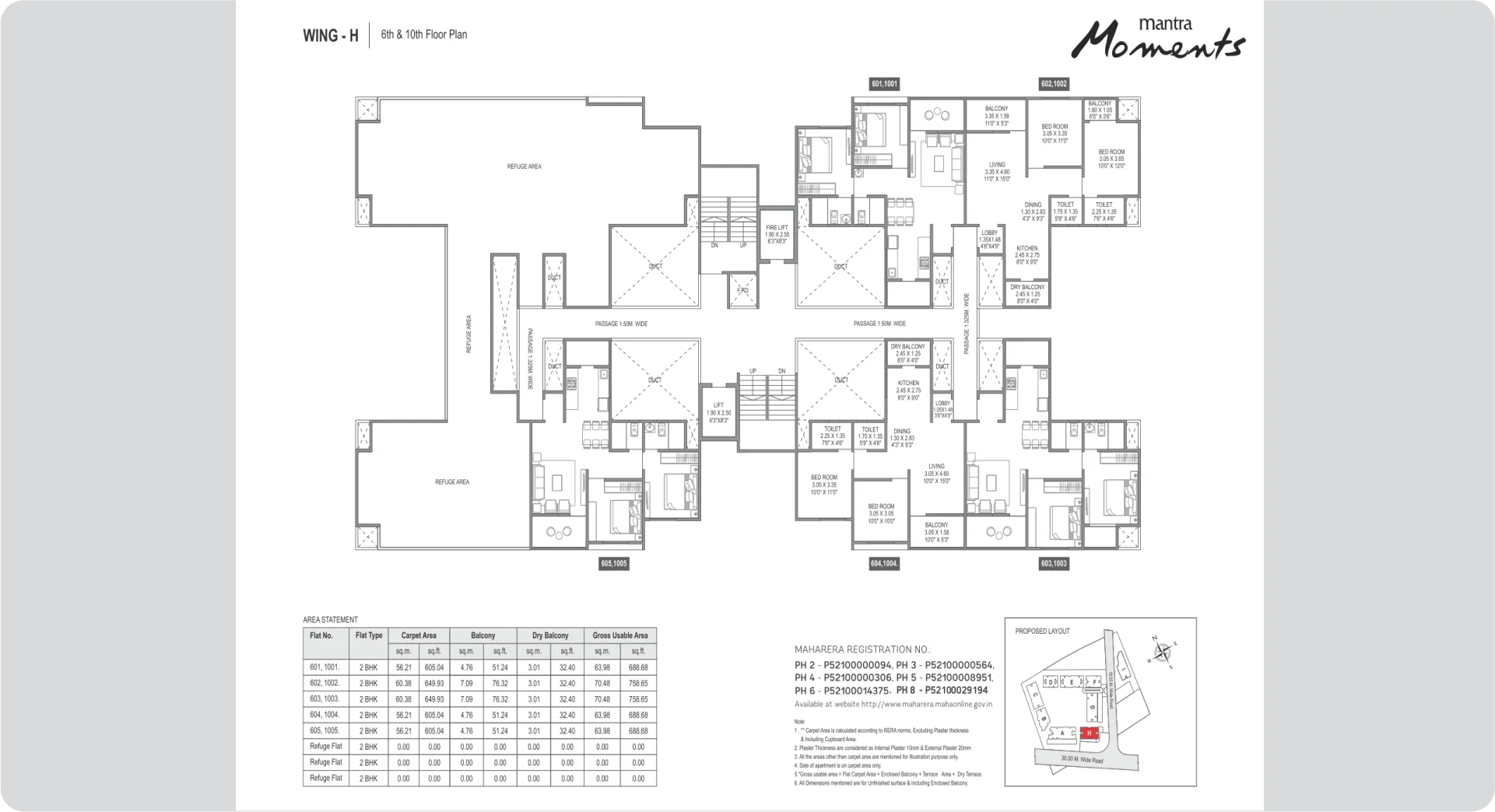 Mantra Moments Wing H - 9th & 10th Floor floor plan