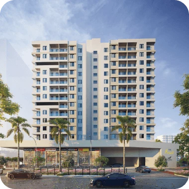 Mantra Moments 12-storey tower elevation viewed from the approach road