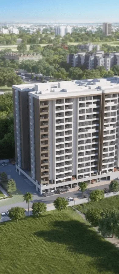 Mantra Parkview tower facade showing the balcony arrangement across floors