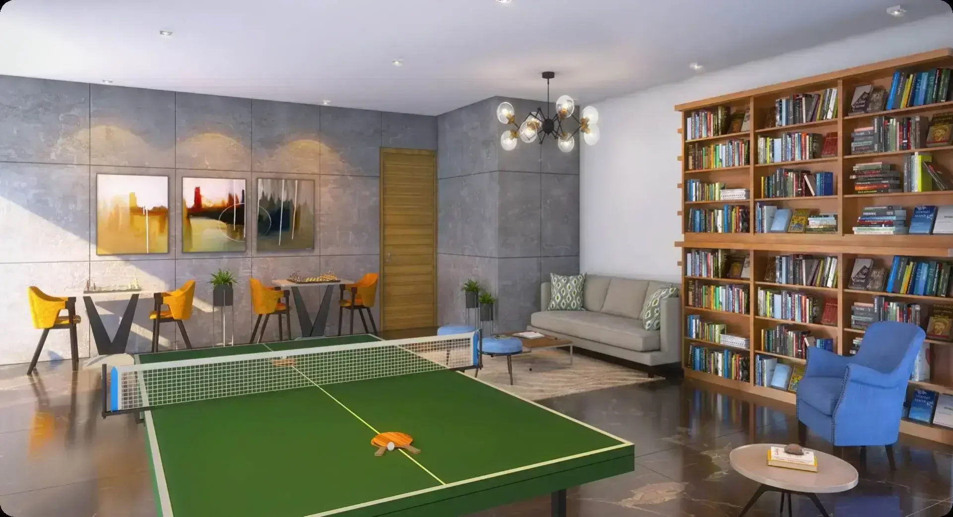 Mantra Parkview indoor games and library lounge with table tennis