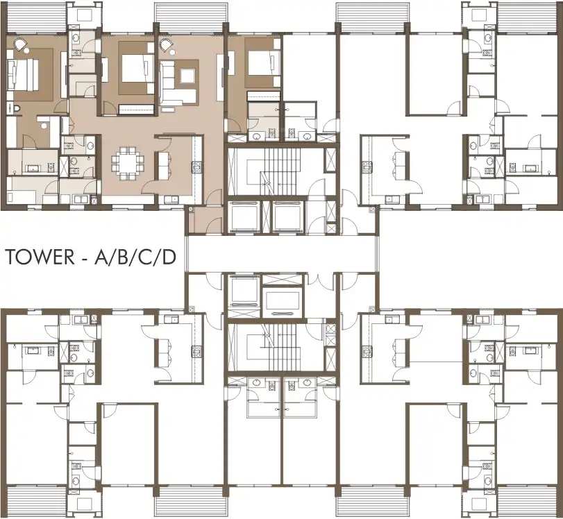 Panchshil Towers 3-Level Penthouse floor plan