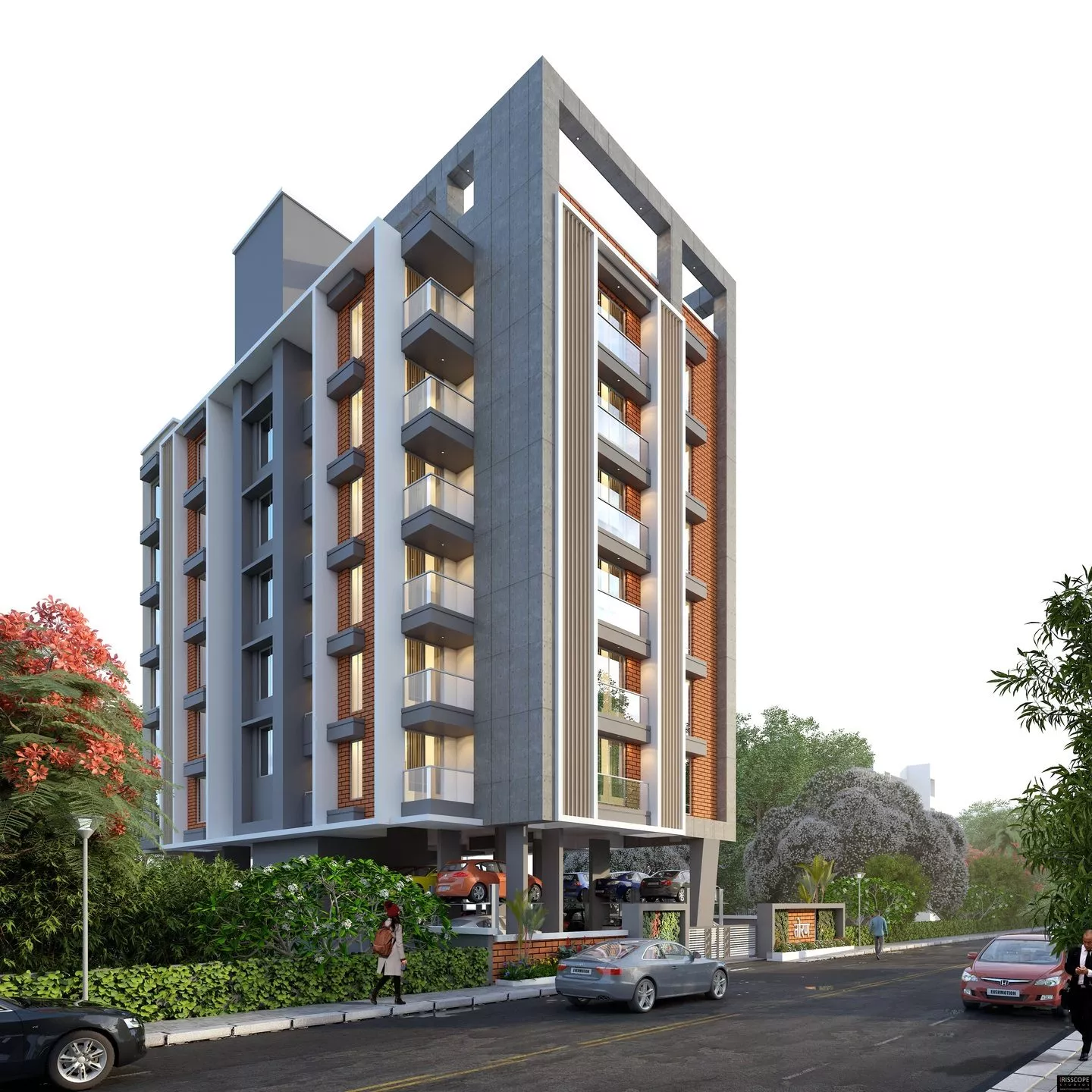 Pandit Javdekar Toran - architectural day render of building elevation