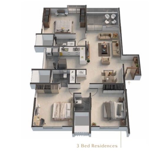 Pandit Javdekar Toran - 3 BHK 1,319 sq.ft floor plan layout