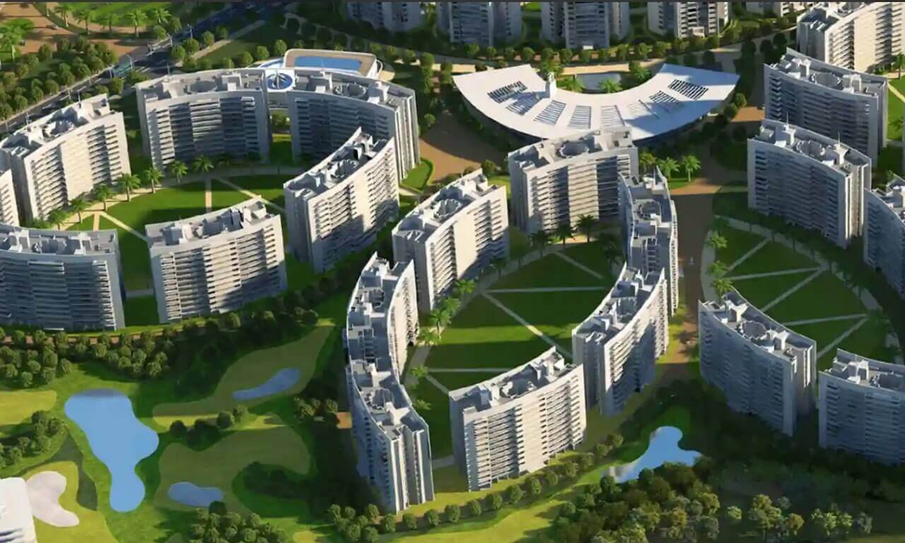 Pride World City residential towers cluster surrounded by green spaces