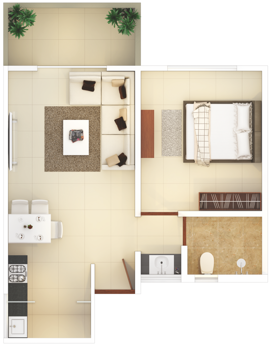 Rohan Abhilasha 1 BHK floor plan