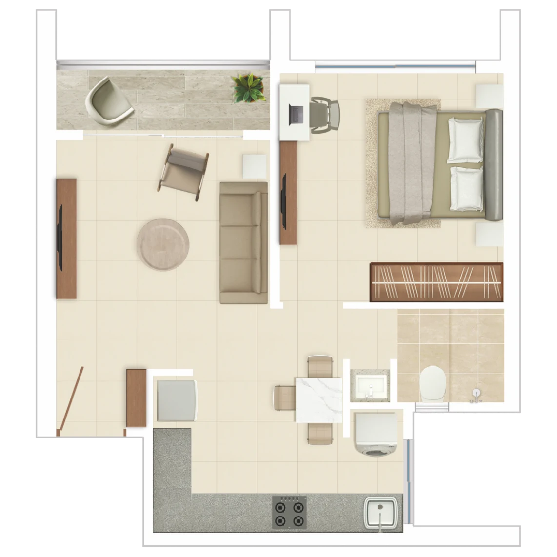 Rohan Harita 1 BHK (Type A) floor plan