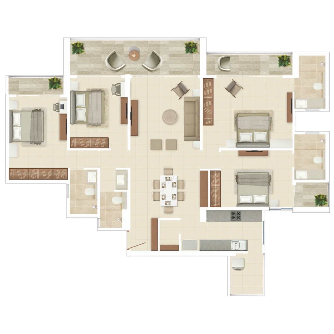 Rohan Harita 4 BHK floor plan