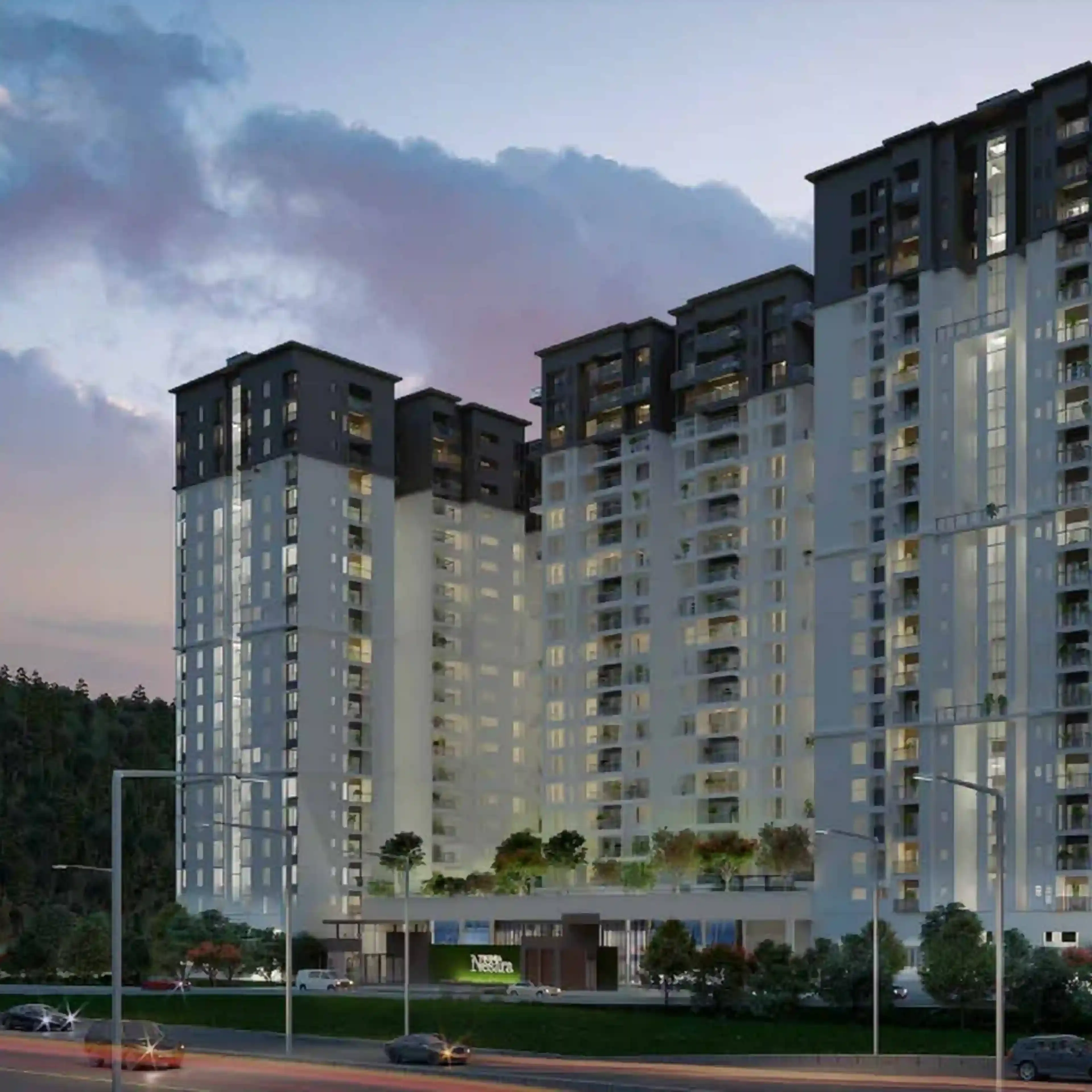 Sobha Nesara Kothrud - landscaped podium and pool