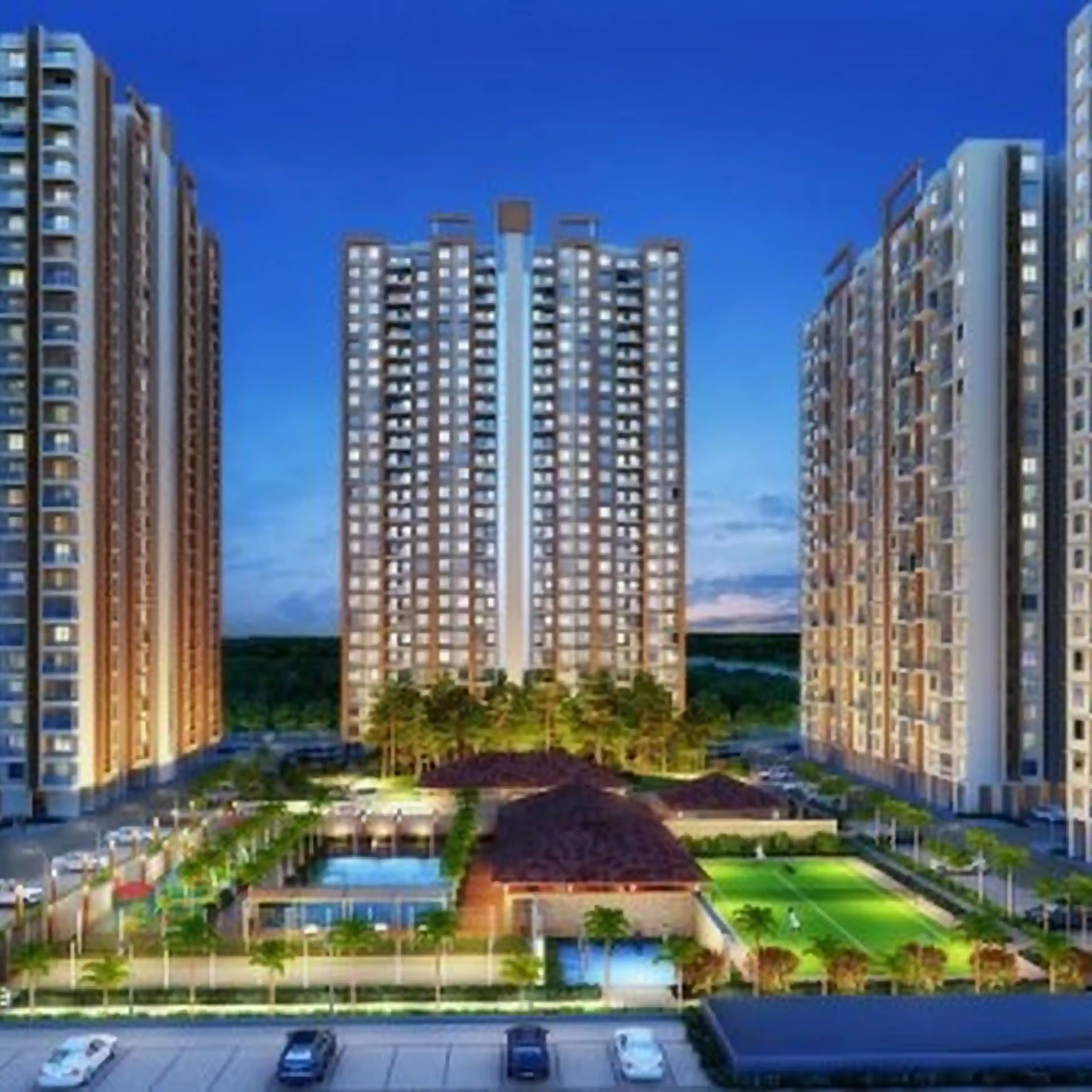 VTP Pegasus Kharadi - clubhouse and pool view