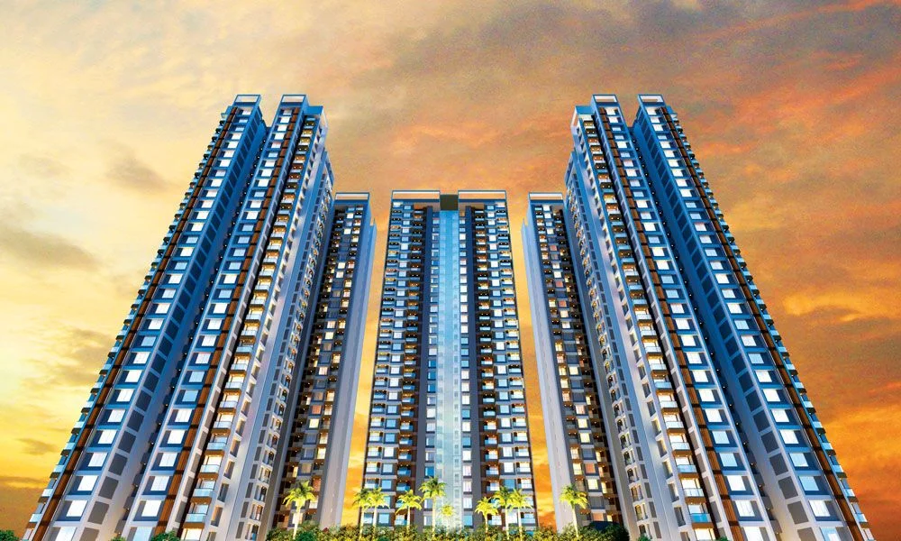 VTP Verve twin towers against an evening sky